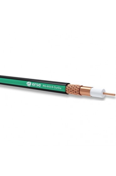 Erse RG6 U6 Cu/Cu-PE 75 Ohm Harici Koaksiyel Kablo