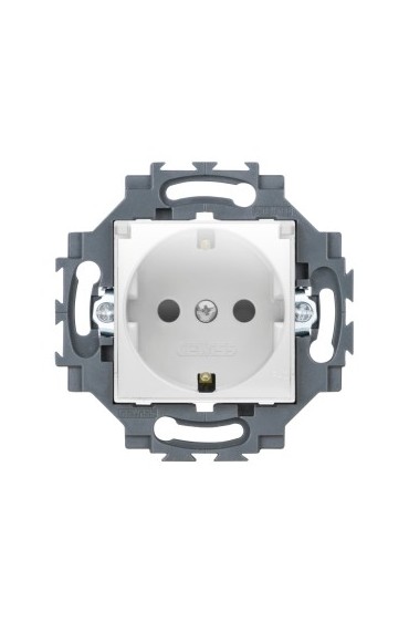 Gewiss Kapaklı topraklı priz - 2P+T 16A - önden vidalı bağlantı beyaz -gw35203w